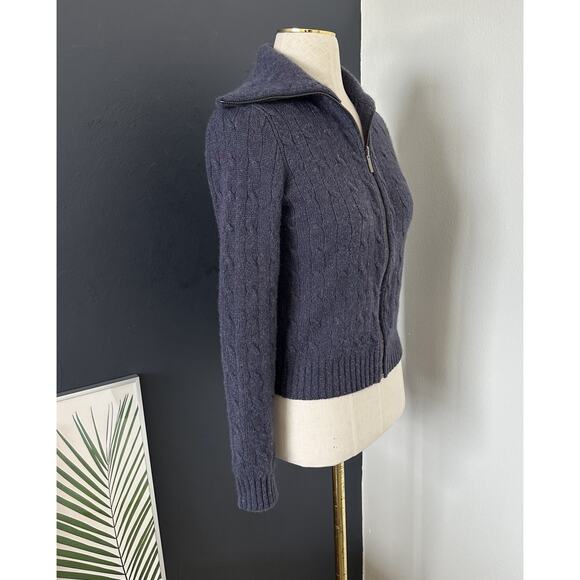 Ralph Lauren Black Label Cashmere Full Zip Cardigan Quite Luxury Preppy Y2K - Picture 9 of 12